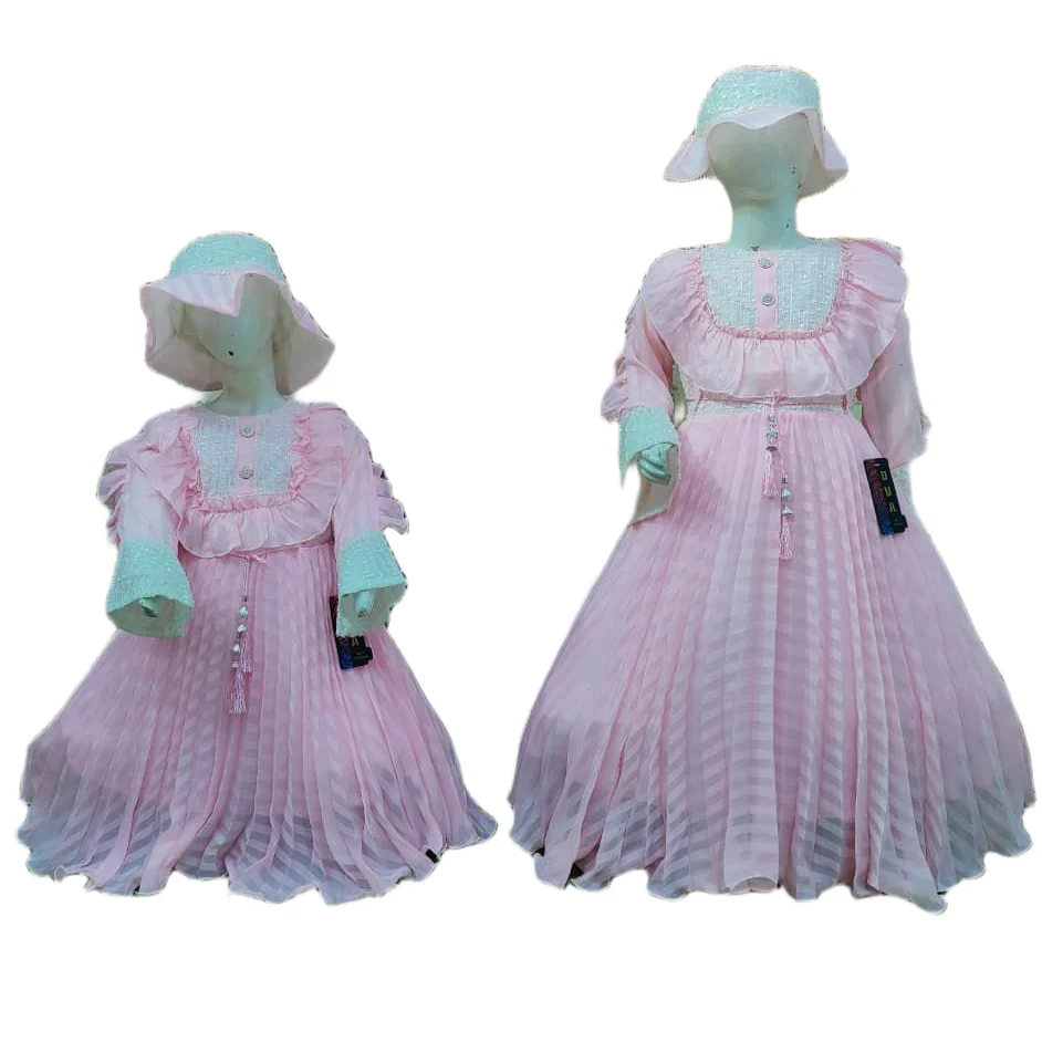 Baby Girl Frock with Matching Hat - Image 2