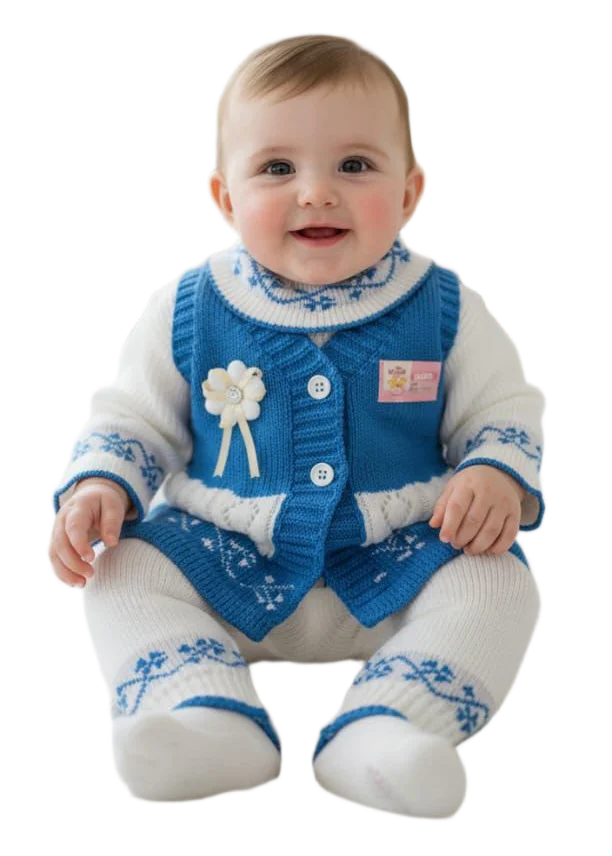 Wool Knitted 4-Piece Baby Suit – Newborn - Image 3