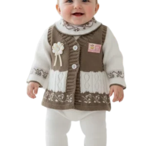 Wool Knitted 4-Piece Baby Suit – Newborn