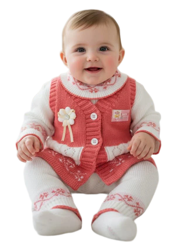 Wool Knitted 4-Piece Baby Suit – Newborn - Image 2