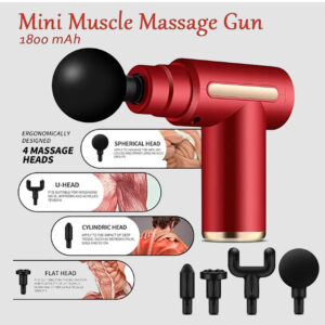 Blueidea BLD-720 Mini Deep Muscle Massage Gun | 4 Specialty Heads for Full Body Recovery