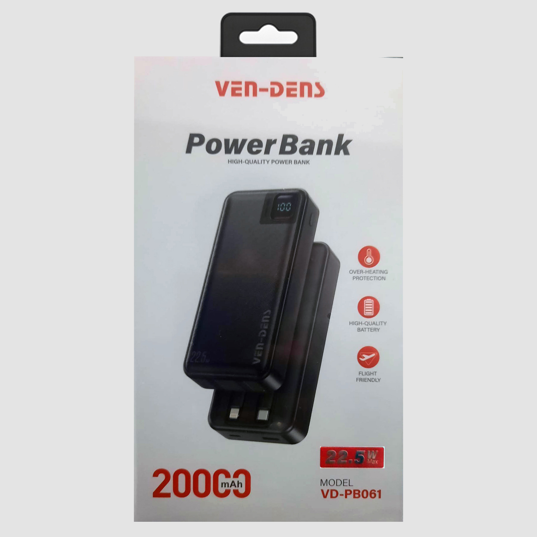 VEN-DENS VD-PB061 20000mAh Power Bank | 22.5W Ultra-Fast Charging with ...